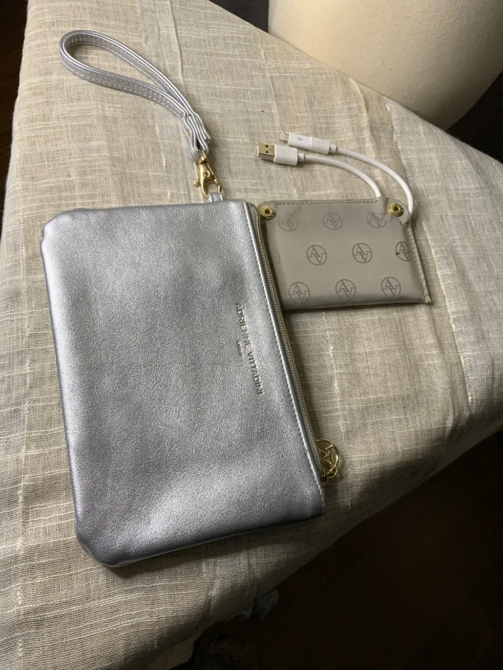 Adrienne Vittadini Silver charging wallet-wristlet